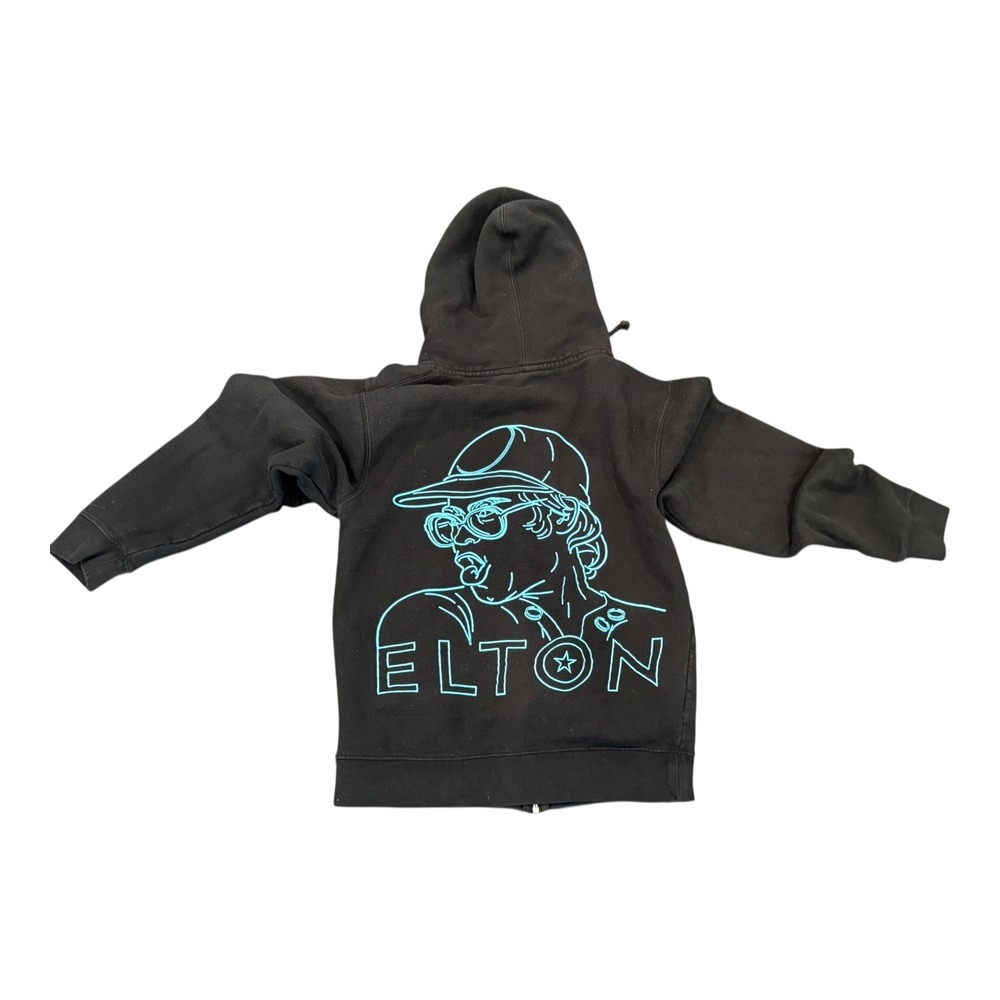 Elton John Farewell Yellow Brick Road Tour Full Zip Sweatshirt-Small-Hood-Neon